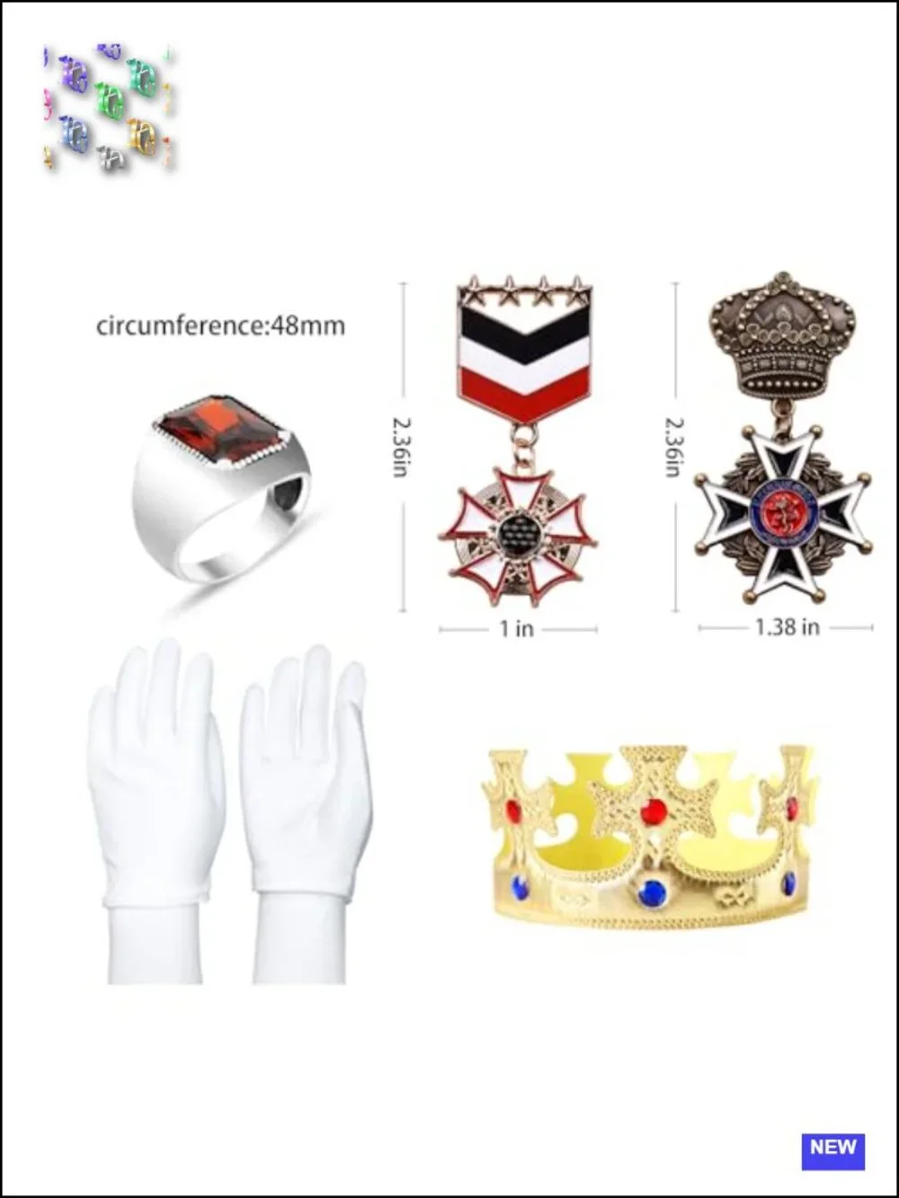 Kids Prince Charming Costume Set, Royal Prince Uniform for Boys Ages 4-9
